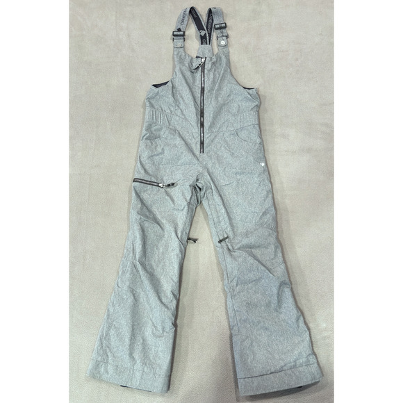 Obermeyer Snow Bib Teen Kids Large (14-16) Gray Ski Pants Overalls - Picture 1 of 12